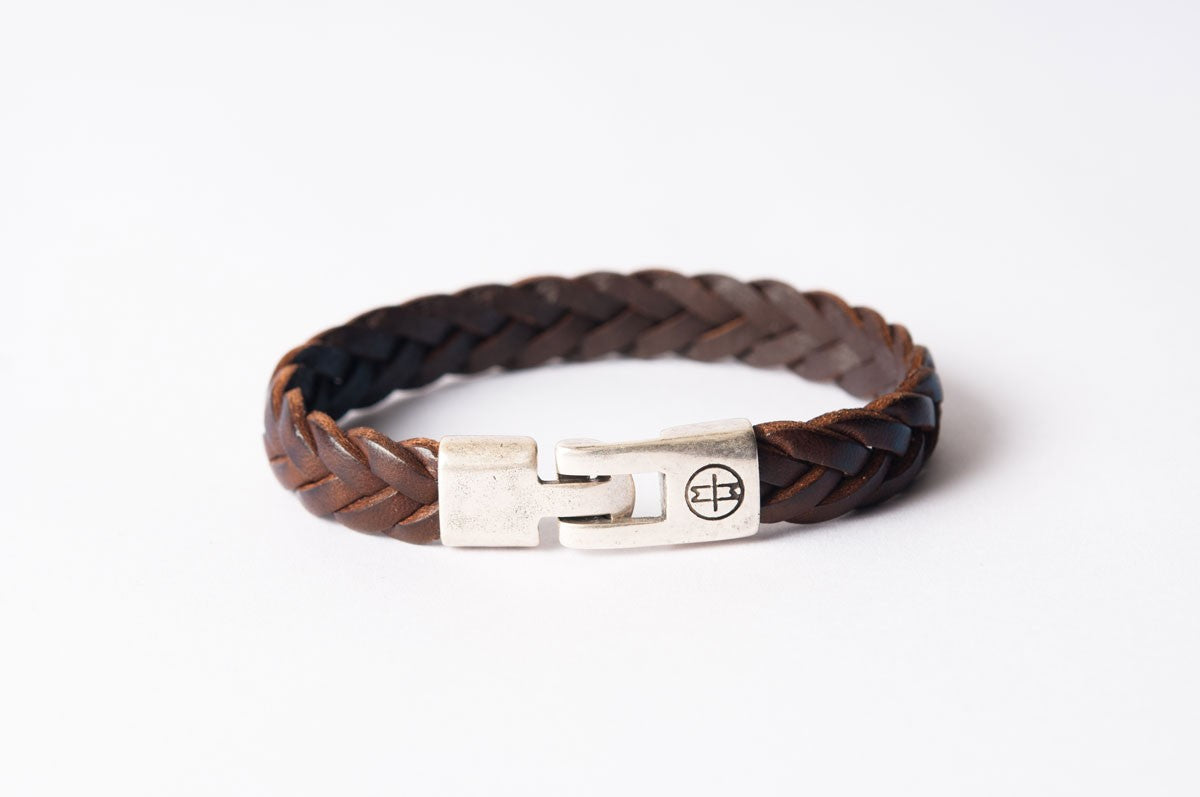 Bracelet cuir homme - ELÉGANT - Marron