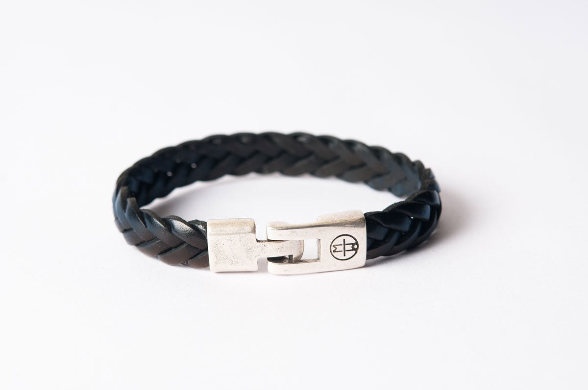 Bracelet cuir homme -ELÉGANT - Noir