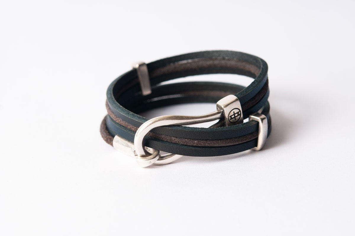 Bracelet cuir homme -AVENTURE - Noir