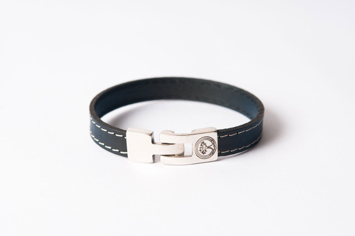 Bracelet cuir homme - SURPIQUÉ H - Noir