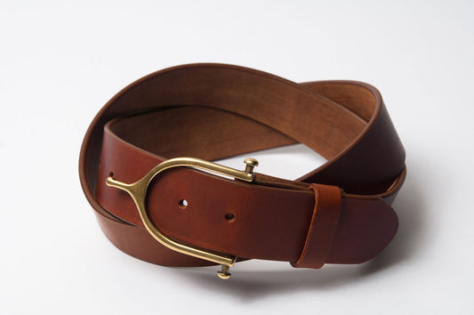 CEINTURE STANDARD - Boucle éperon laiton  - Marron clair