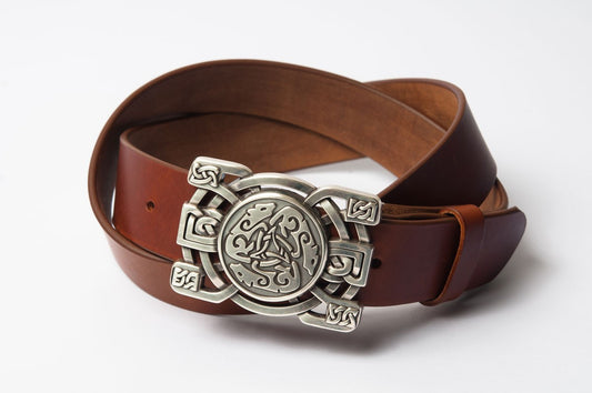 CEINTURE BOUCLE CELTE - Marron clair