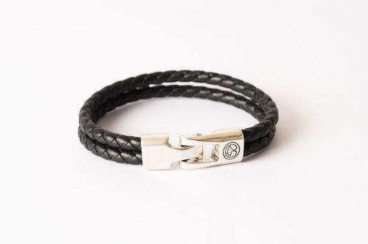Bracelet cuir homme - LICOL - Noir