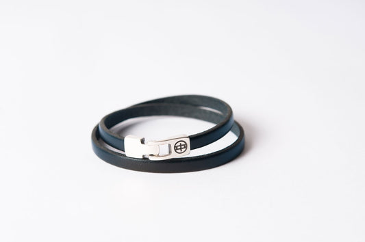 Bracelet cuir femme - DOUBLE TOUR - Noir