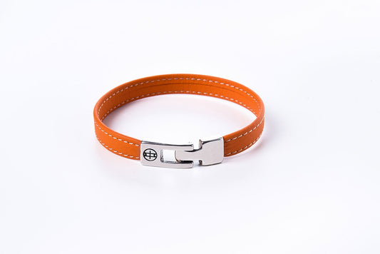 Bracelet cuir homme - DISTINGUE - Orange