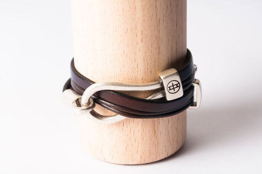 Bracelet cuir femme - CAVALIÈRE - Marron