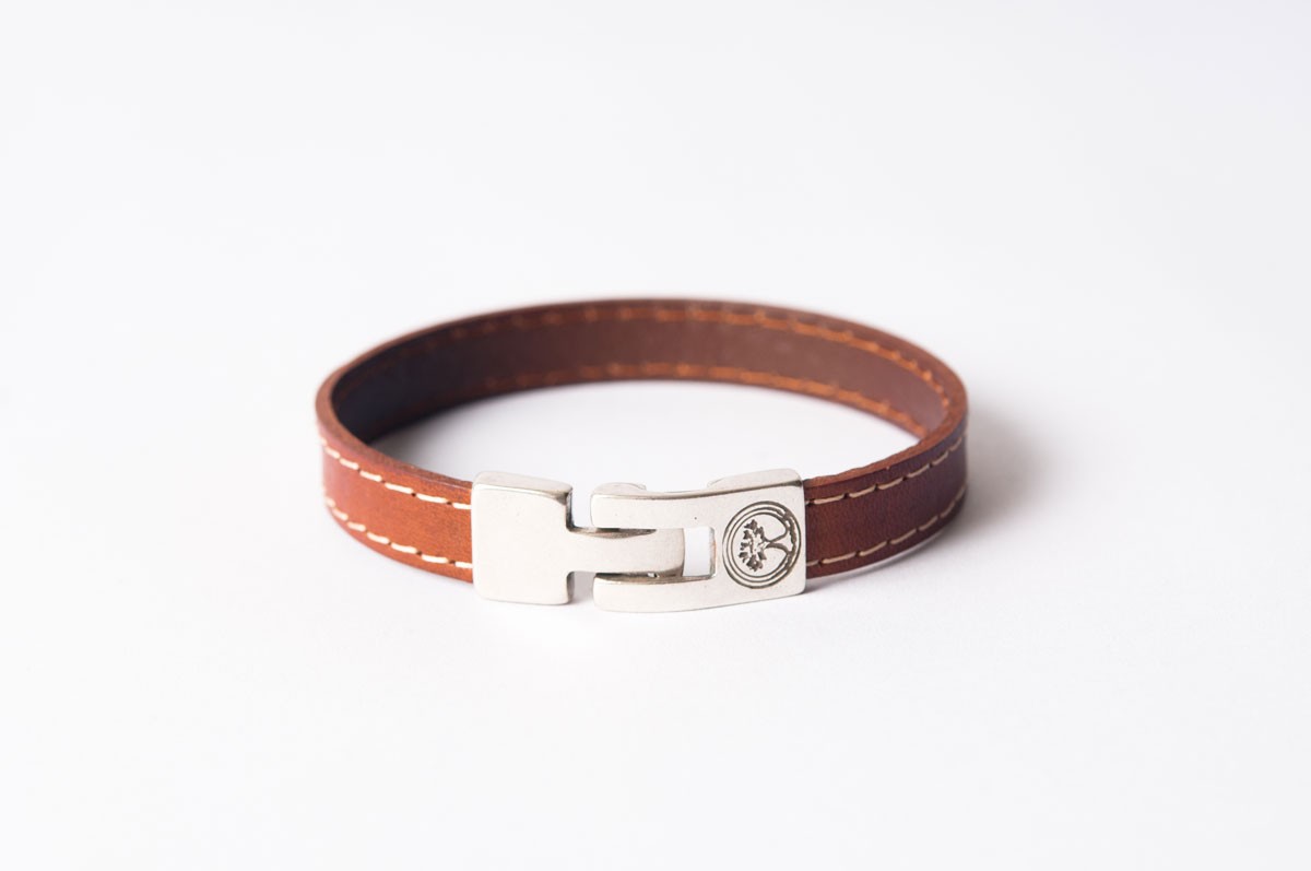 Bracelet cuir homme - SURPIQUÉ H - Marron