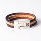 Bracelet cuir homme - LIÉGE- Marron