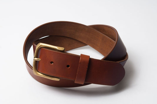 CEINTURE STANDARD - Boucle carré laiton  - Marron clair