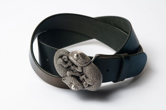 CEINTURE BOUCLE CAMÉLÉON - Noire