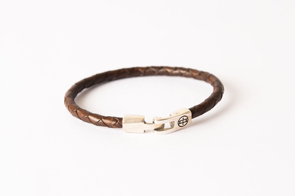 Bracelet cuir homme - RAFFINÉ - Marron