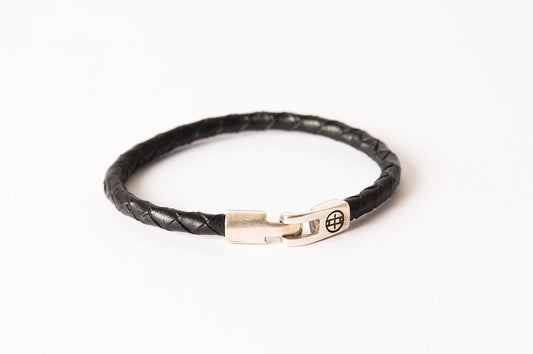 Bracelet cuir homme - RAFFINÉ - Noir