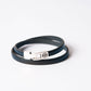 Bracelet cuir femme - DOUBLE TOUR - Noir