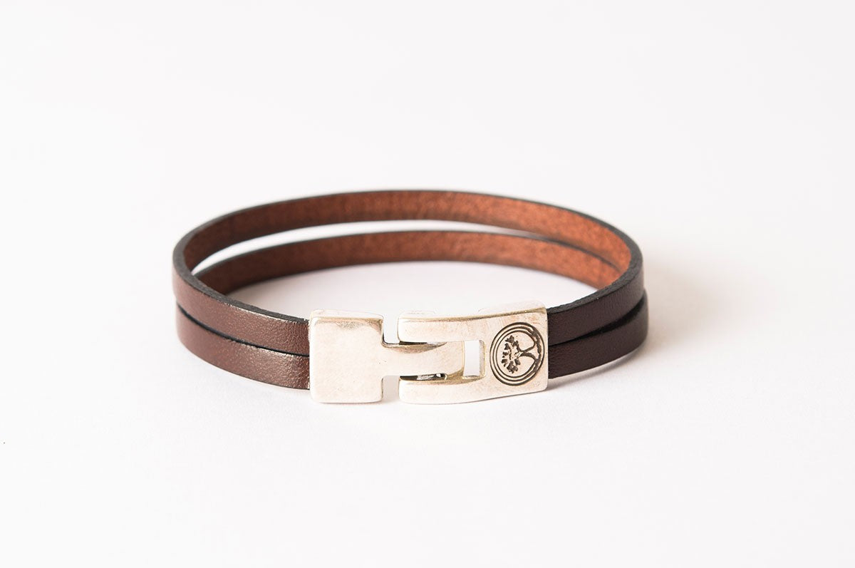 Bracelet cuir homme - SVELTE - Marron
