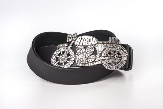 CEINTURE BOUCLE MOTO - Noire