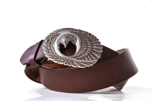 CEINTURE BOUCLE OISEAU DE PARADIS - Marron