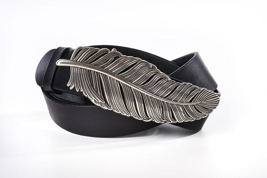 CEINTURE BOUCLE PLUME - Noire