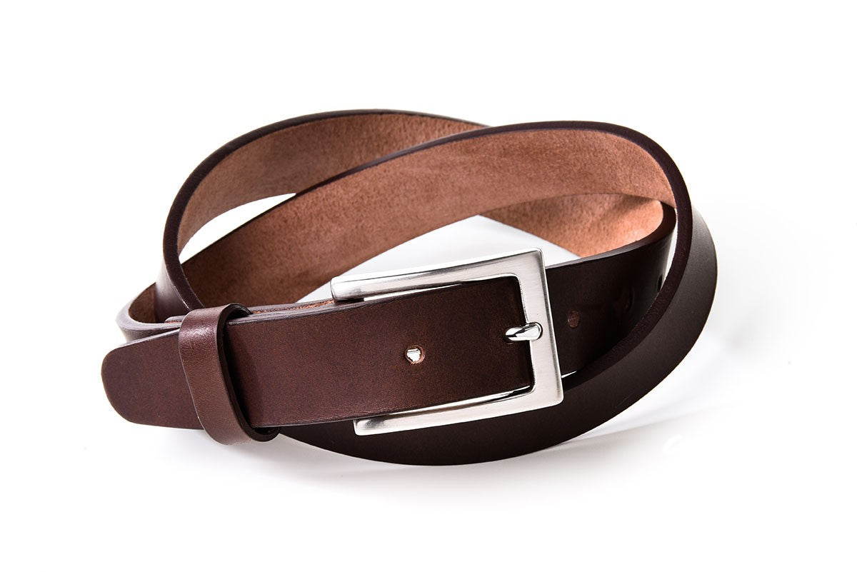 CEINTURE CUIR CLASSIQUE - Marron  - boucle carrée