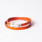 Bracelet cuir femme - DOUBLE TOUR - Orange