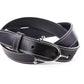 CEINTURE CUIR SURPIQUEE - Noire - boucle éperon