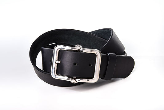 CEINTURE CUIR STANDARD - Noire - Boucle ar