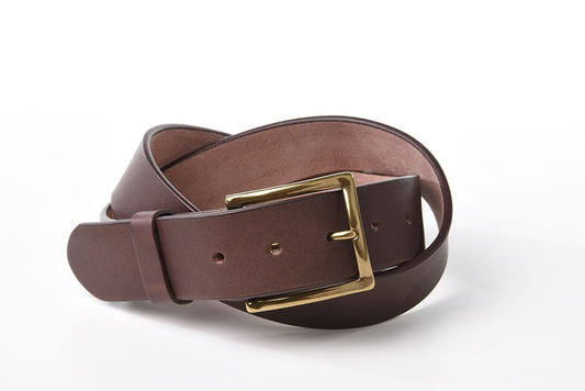 CEINTURE CUIR STANDARD- Marron - Boucle laiton