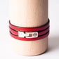 Bracelet cuir femme - TRIPLE TOUR - Rouge