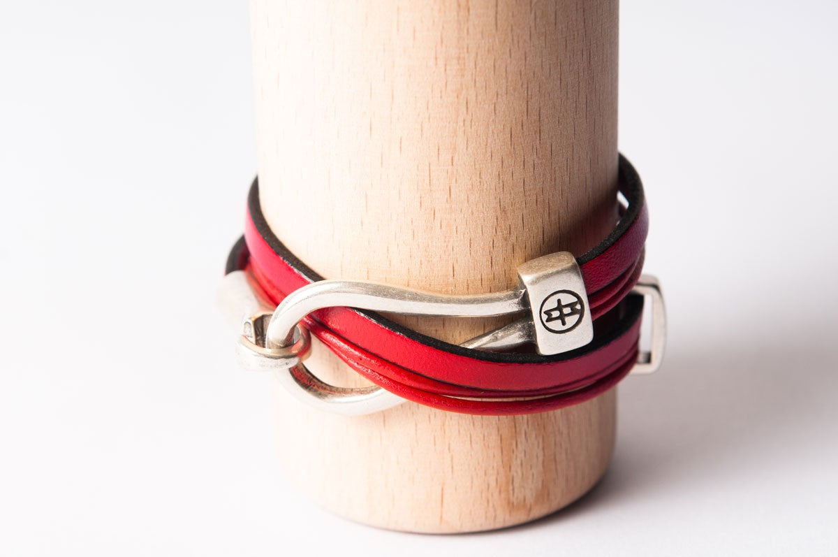 Bracelet cuir femme - CAVALIÈRE - Rouge