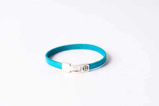 Bracelet cuir enfant - SOBRE - Bleu turquoise